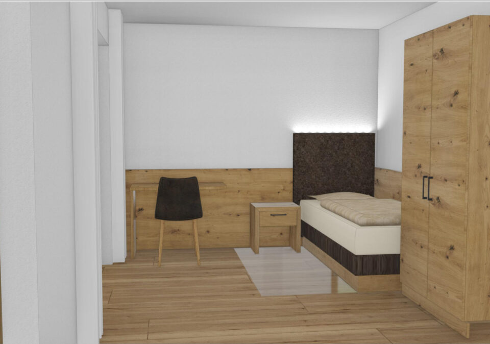 Praktisches Einzelzimmer für Kinder oder Mitreisende in der Ferienwohnung am Bauernhof